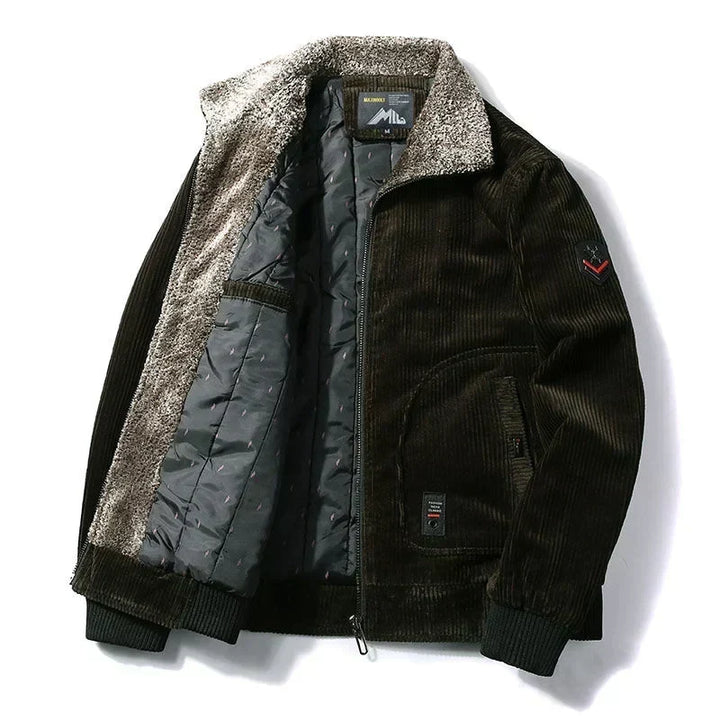 Drevorn | Herren Teddyjacke Cordjacke mit Plüschkragen - Image 1