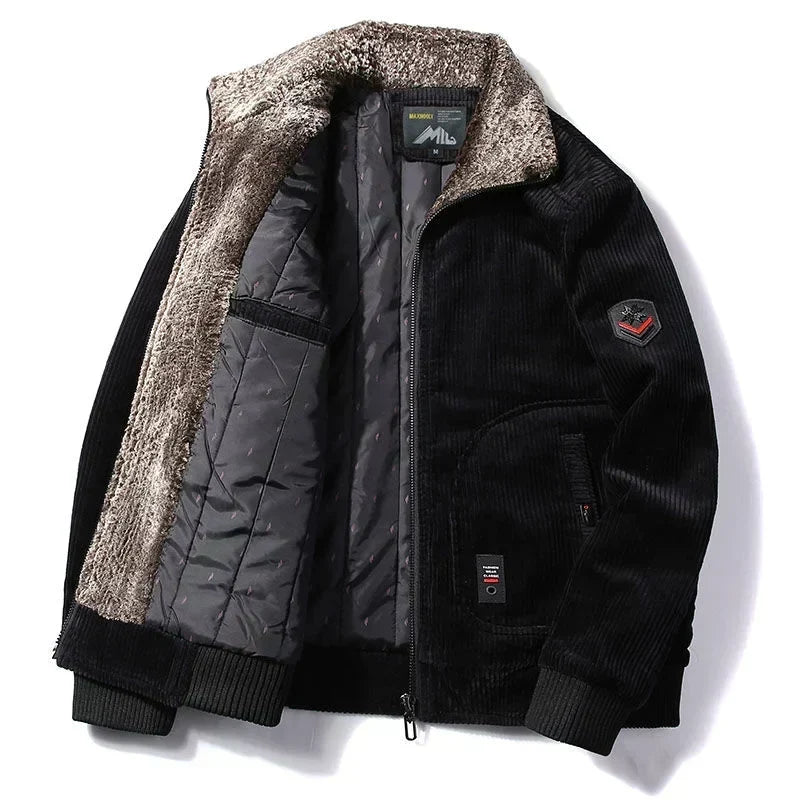 Drevorn | Herren Teddyjacke Cordjacke mit Plüschkragen - Image 2