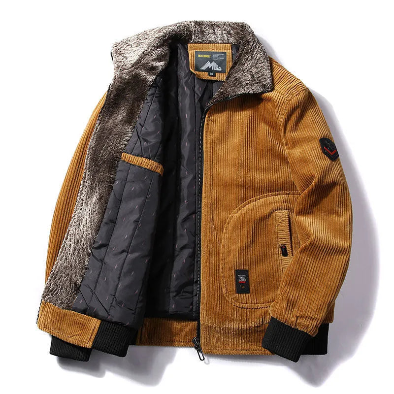Drevorn | Herren Teddyjacke Cordjacke mit Plüschkragen - Image 3