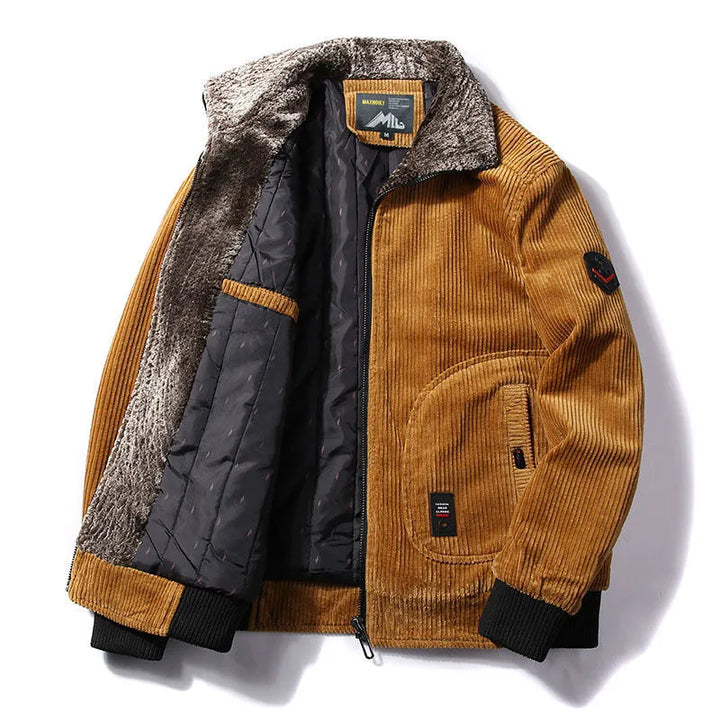 Drevorn | Herren Teddyjacke Cordjacke mit Plüschkragen - Image 3