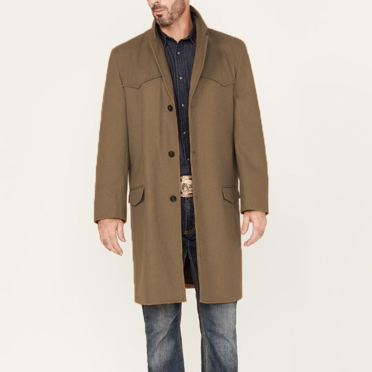 Drumvald | Herren Wintermantel Langer Wollmantel - Camel - Image 1