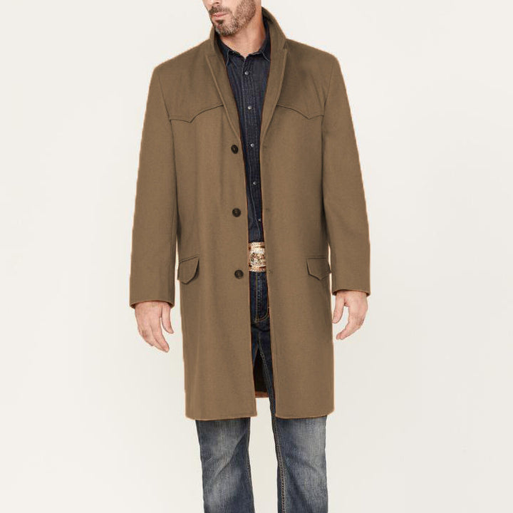 Drumvald | Herren Wintermantel Langer Wollmantel - Camel - Image 1