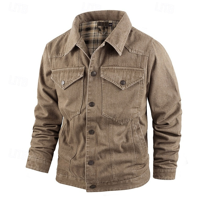 Edholm | Herren Übergangsjacke mit Karofutter - Camel - Image 2