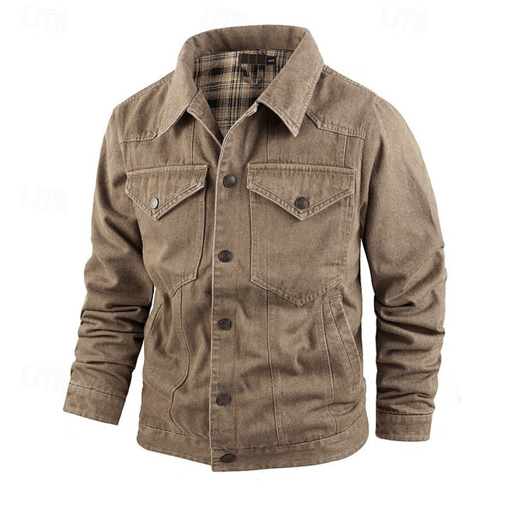 Edholm | Herren Übergangsjacke mit Karofutter - Camel - Image 2