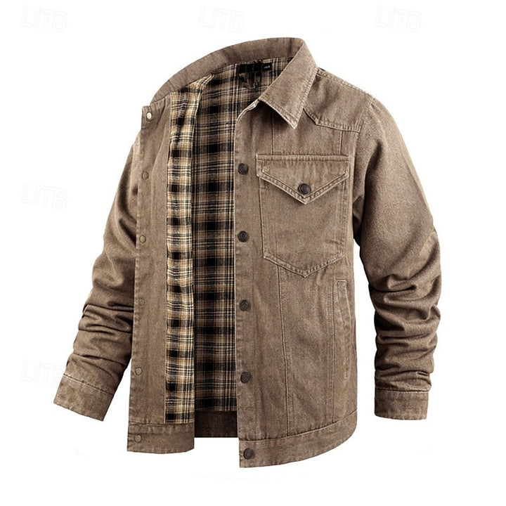 Edholm | Herren Übergangsjacke mit Karofutter - Camel - Image 3