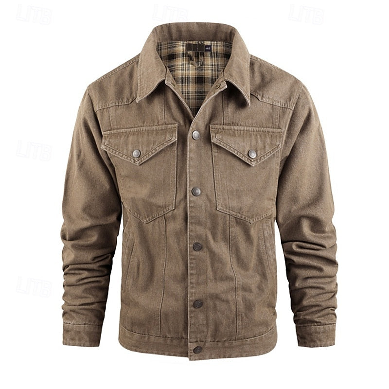 Edholm | Herren Übergangsjacke mit Karofutter - Camel - Image 4