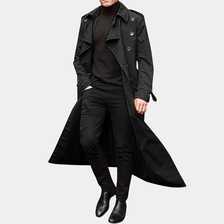Edmond | Herren Langer Wintermantel Trenchcoat - Brown - Image 3