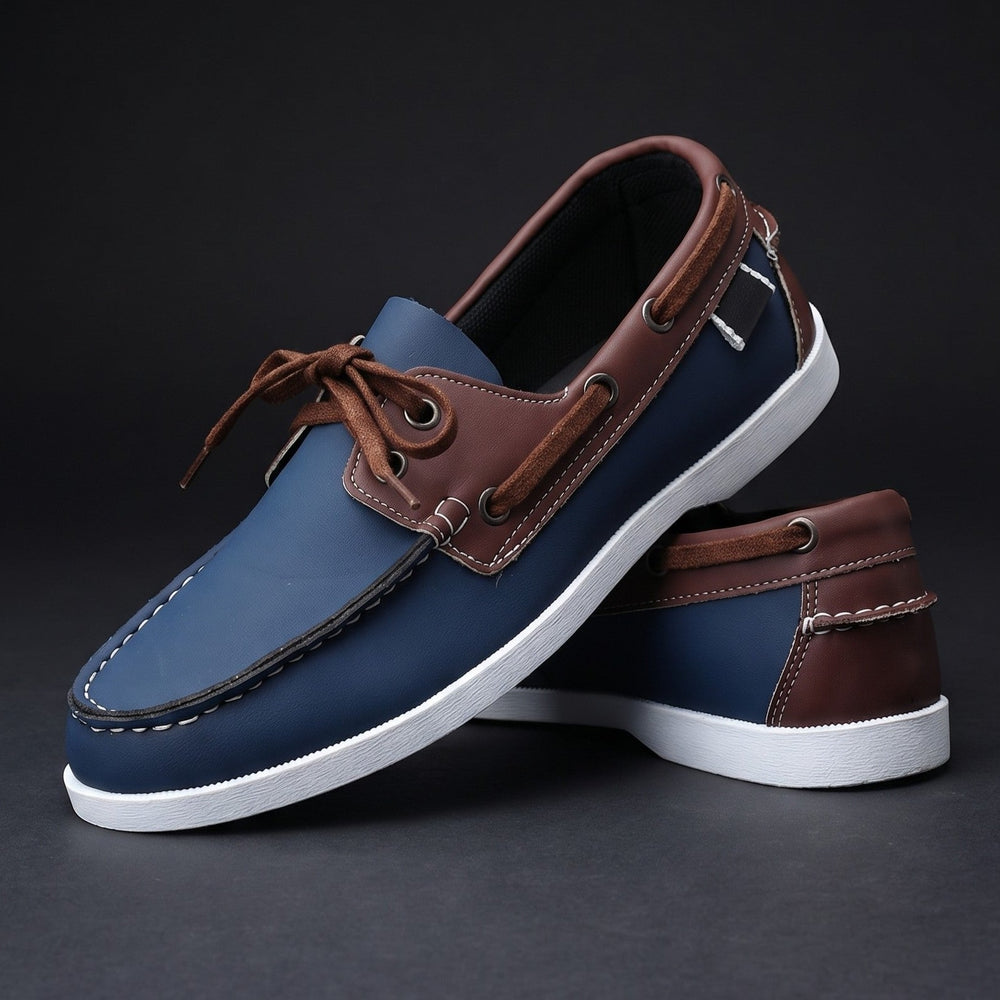 Edvald | Herren Loafer Bootsschuh Blau-Braun - Navy - Image 2