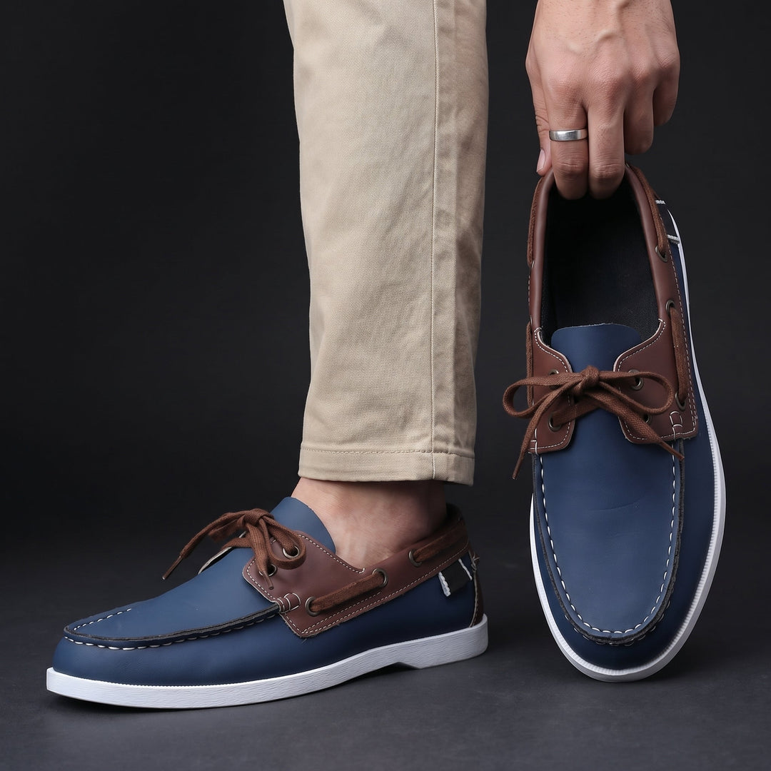 Edvald | Herren Loafer Bootsschuh Blau-Braun - Navy - Image 6
