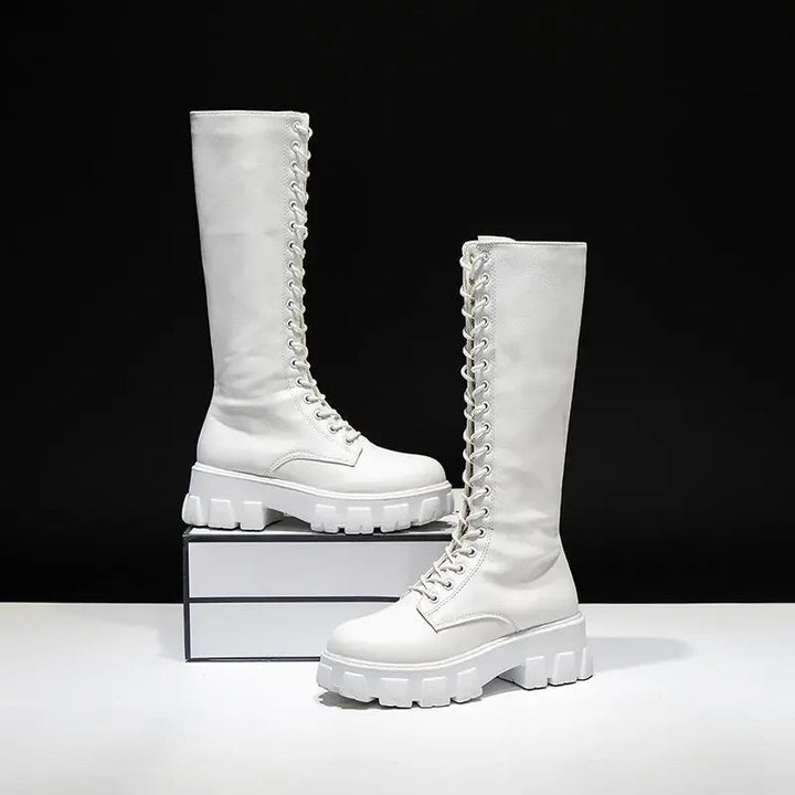 Edvard | Herren Kniehohe Schnürstiefel mit Plateau - Image 1