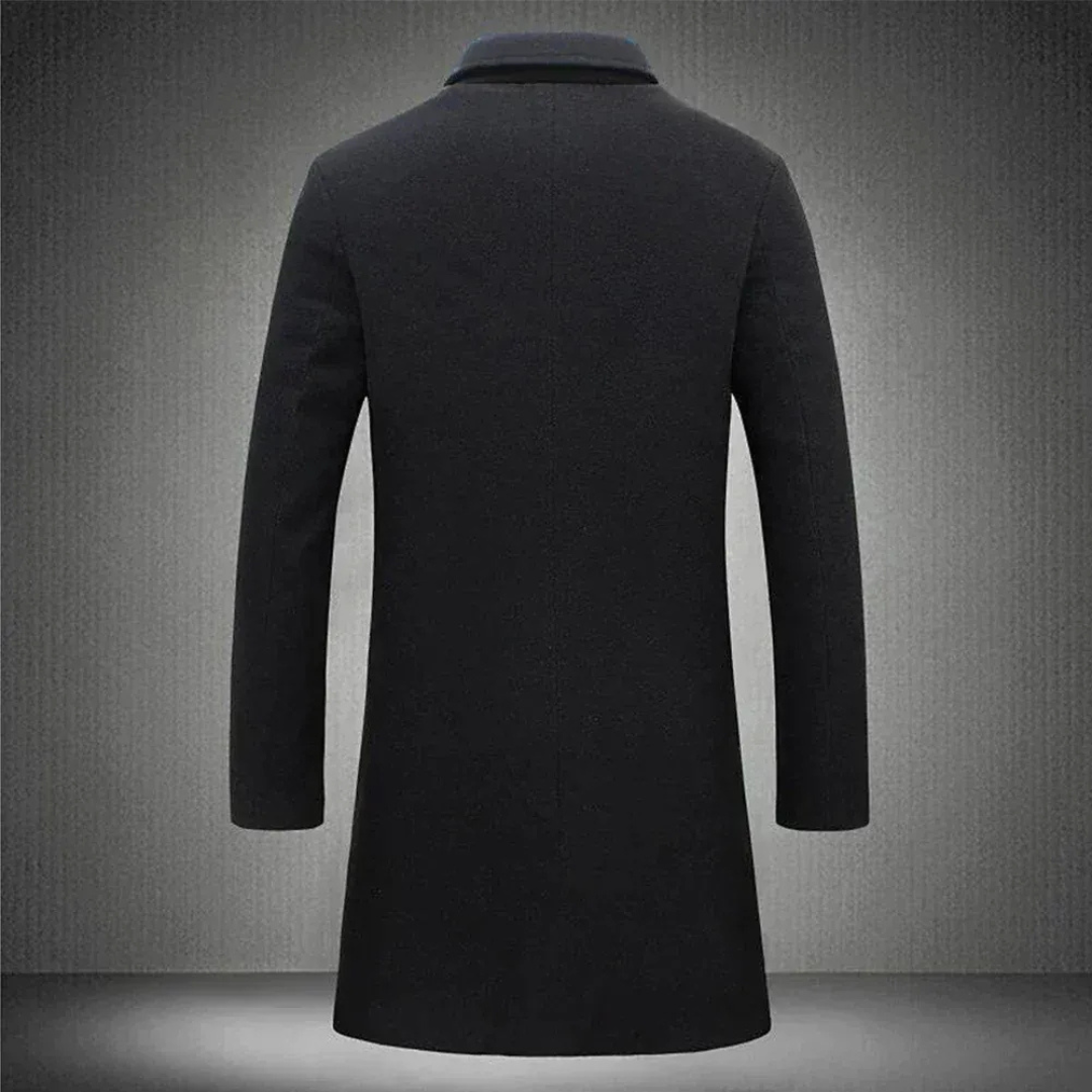 Edvard | Herren Langer Wintermantel Slim Fit - Dark Grey - Image 2