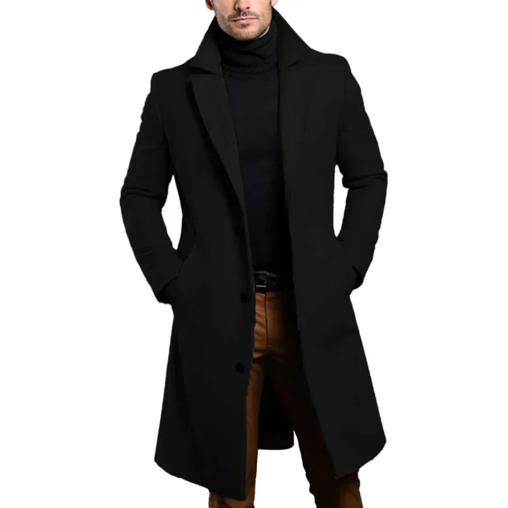Edvard | Herren Langer Wintermantel Slim Fit - Dark Grey - Image 3