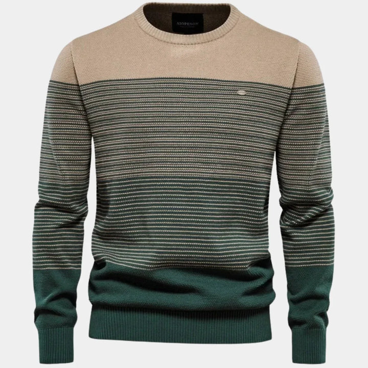 Edvarn | Herren Strickpullover Rundhals Streifenmuster - Image 1