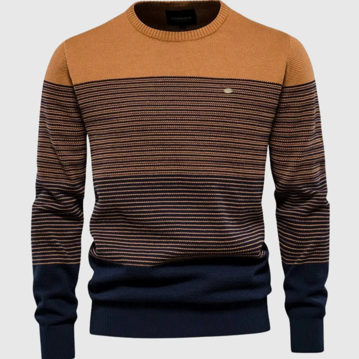 Edvarn | Herren Strickpullover Rundhals Streifenmuster - Image 2