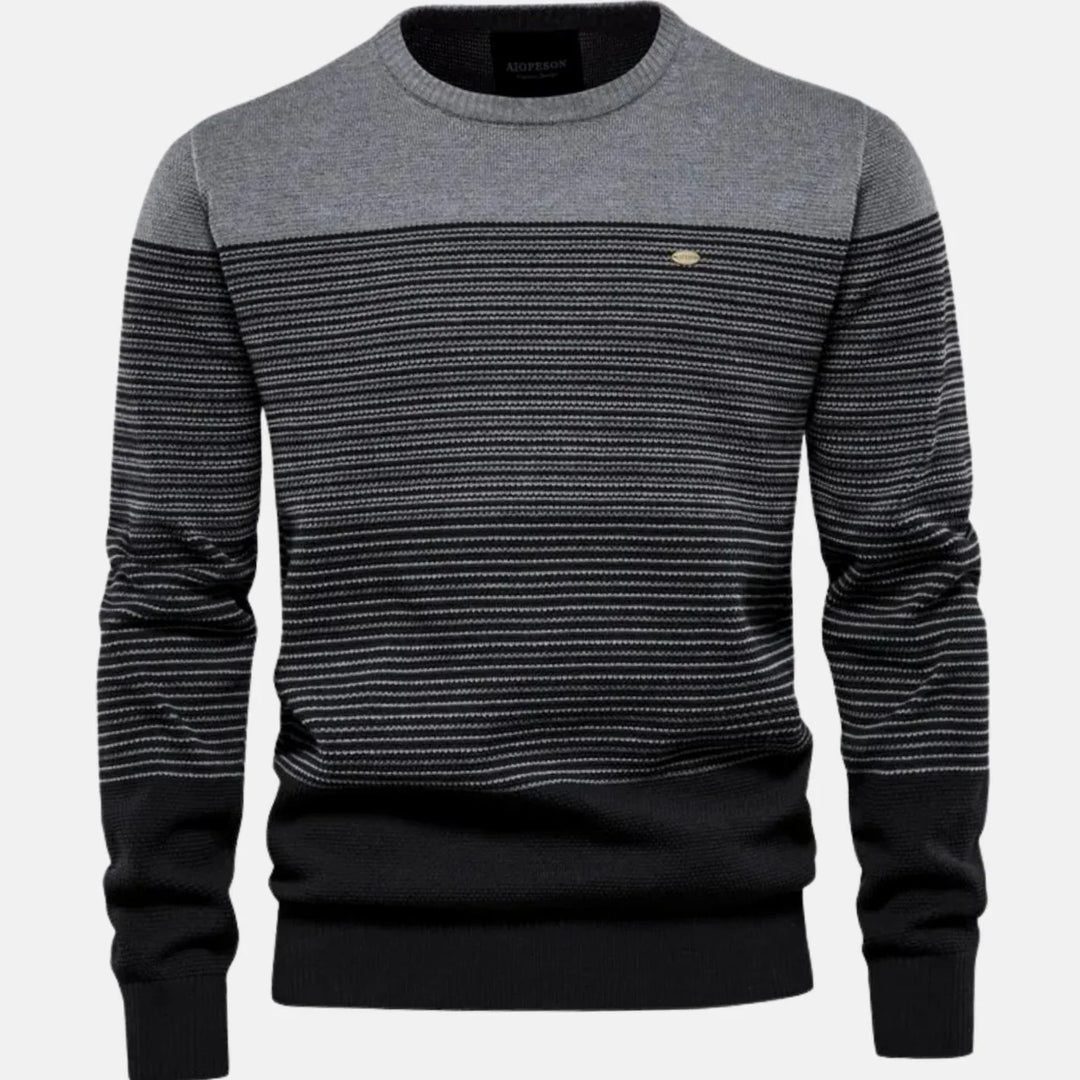 Edvarn | Herren Strickpullover Rundhals Streifenmuster - Image 3