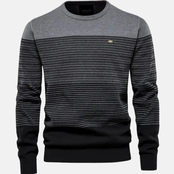 Edvarn | Herren Strickpullover Rundhals Streifenmuster - Image 3