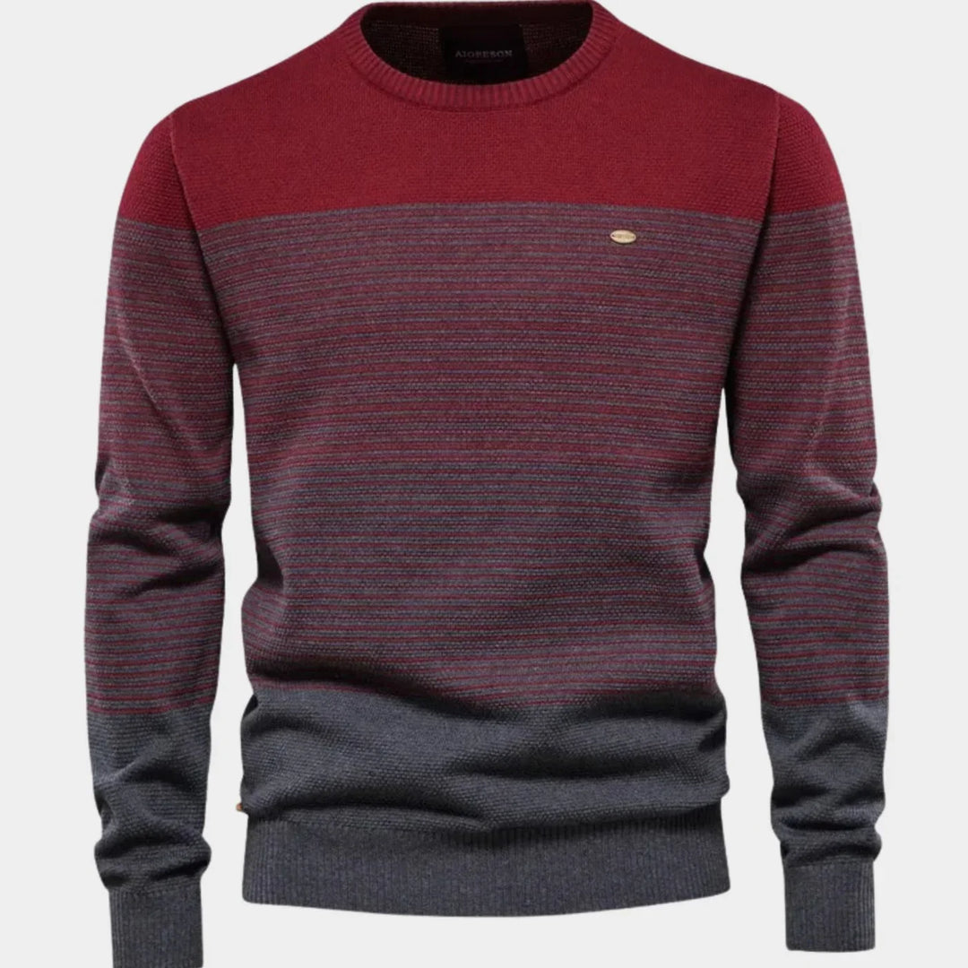 Edvarn | Herren Strickpullover Rundhals Streifenmuster - Image 4