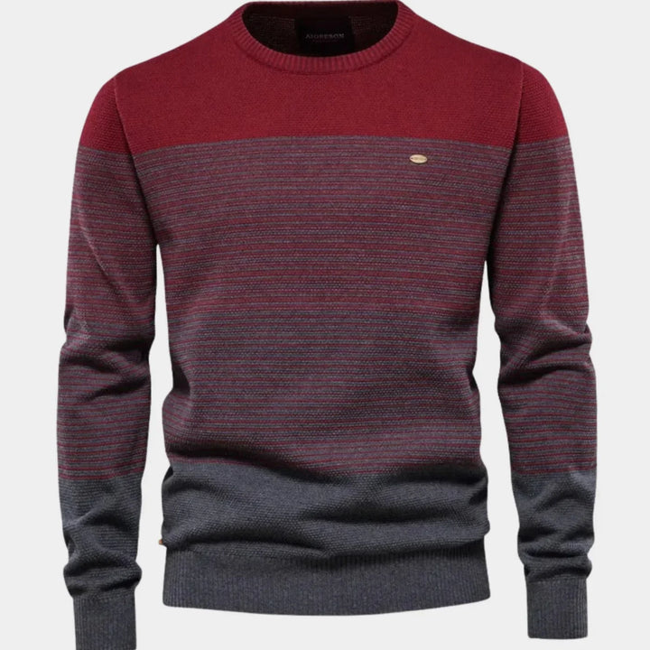 Edvarn | Herren Strickpullover Rundhals Streifenmuster - Image 4