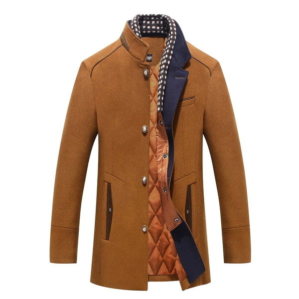 Edvarn | Herren Wollmantel Stehkragen Wintermantel - Camel - Image 1
