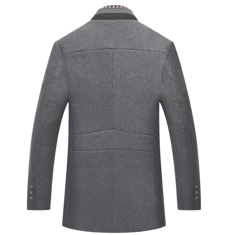 Edvarn | Herren Wollmantel Stehkragen Wintermantel - Camel - Image 9