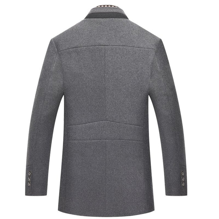 Edvarn | Herren Wollmantel Stehkragen Wintermantel - Camel - Image 9