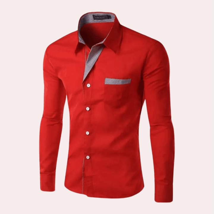 Edvorn | Herren Hemd Langarm Kentkragen Slim Fit - Olive Green - Image 4
