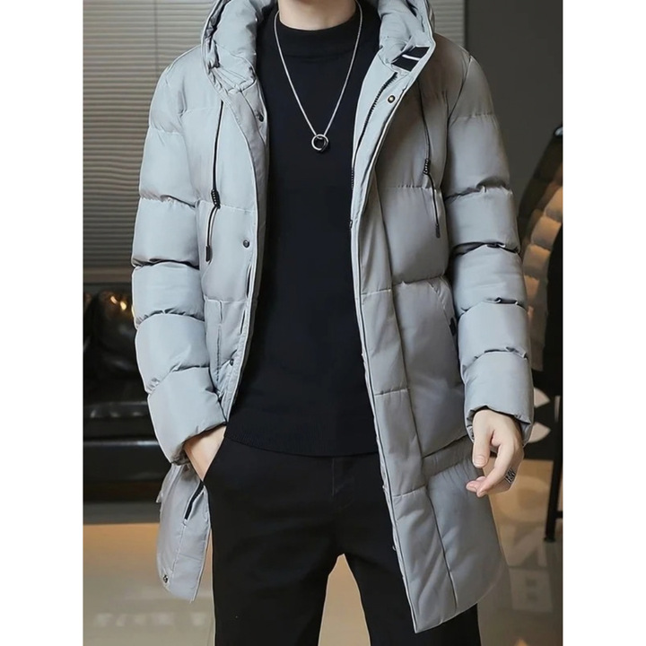 Edvorn | Herren Lange Winterjacke mit Kapuze - Black - Image 7