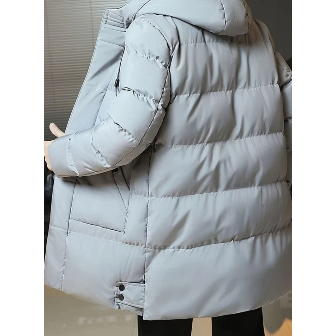 Edvorn | Herren Lange Winterjacke mit Kapuze - Black - Image 8