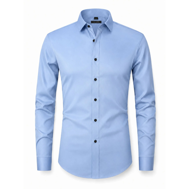 Edvorn | Herren Stretch Hemd Langarm Slim Fit - White - Image 5