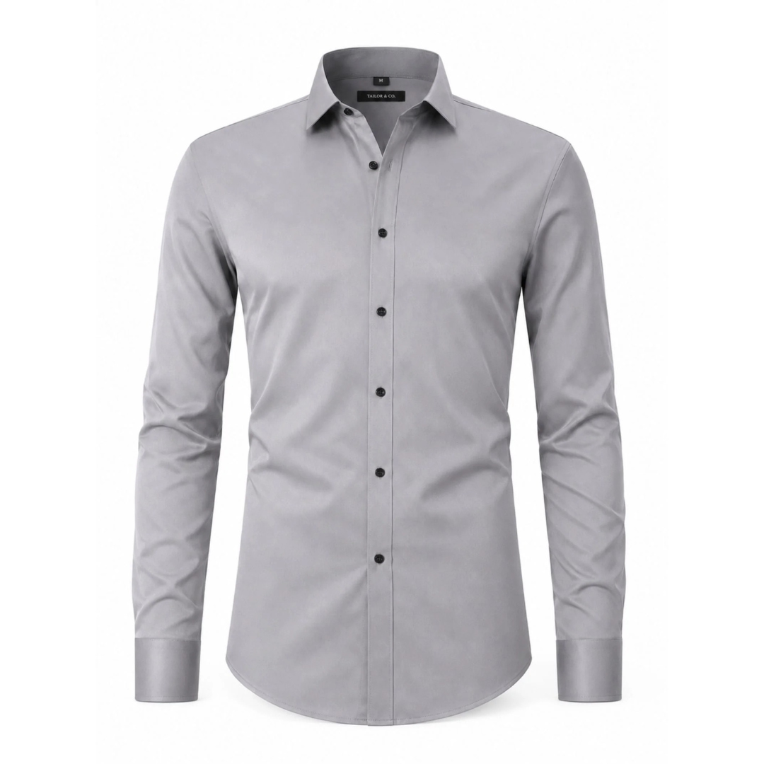 Edvorn | Herren Stretch Hemd Langarm Slim Fit - White - Image 6