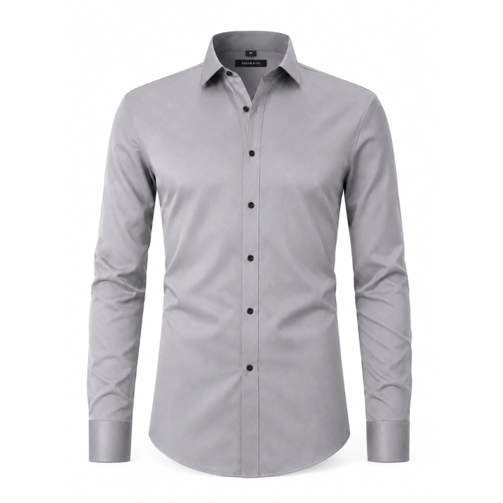 Edvorn | Herren Stretch Hemd Langarm Slim Fit - White - Image 6