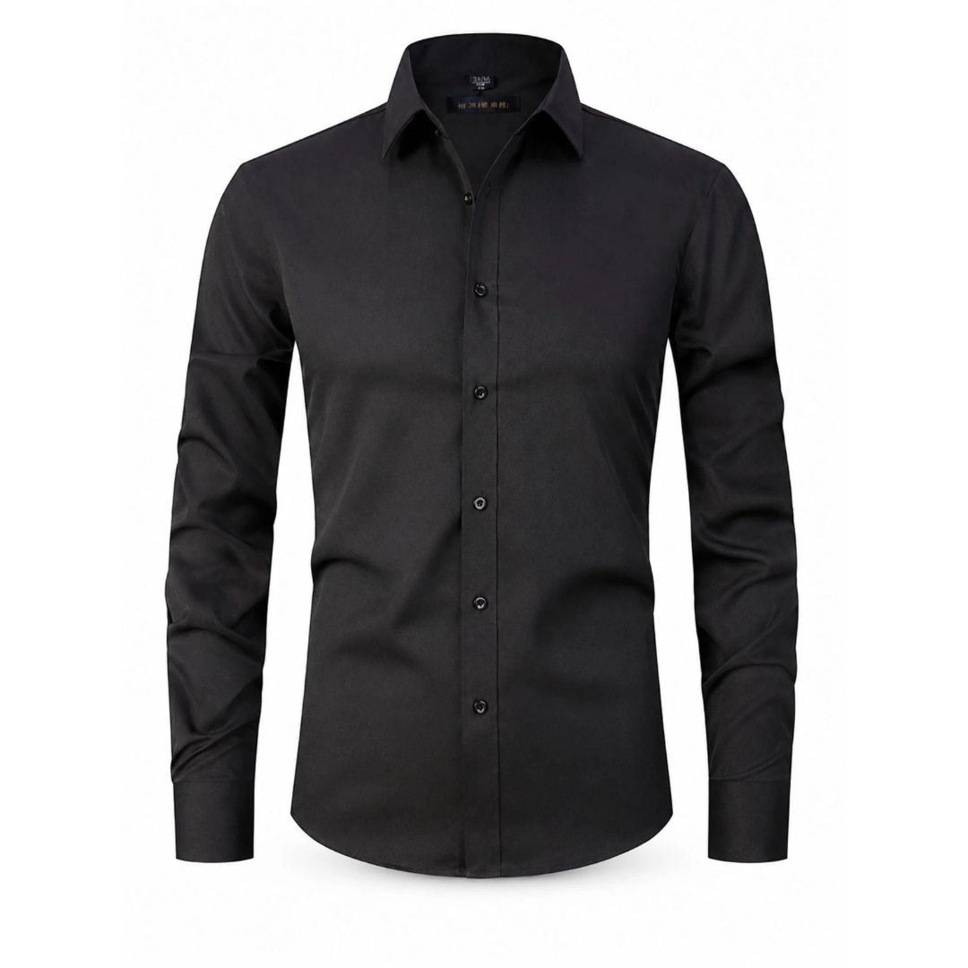 Edvorn | Herren Stretch Hemd Langarm Slim Fit - White - Image 8