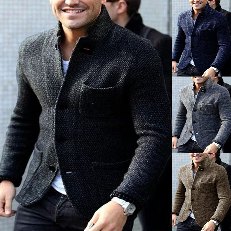 Edvorn | Herren Strickblazer Stehkragen - Image 1