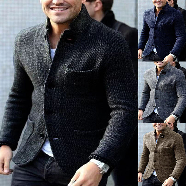Edvorn | Herren Strickblazer Stehkragen - Image 1