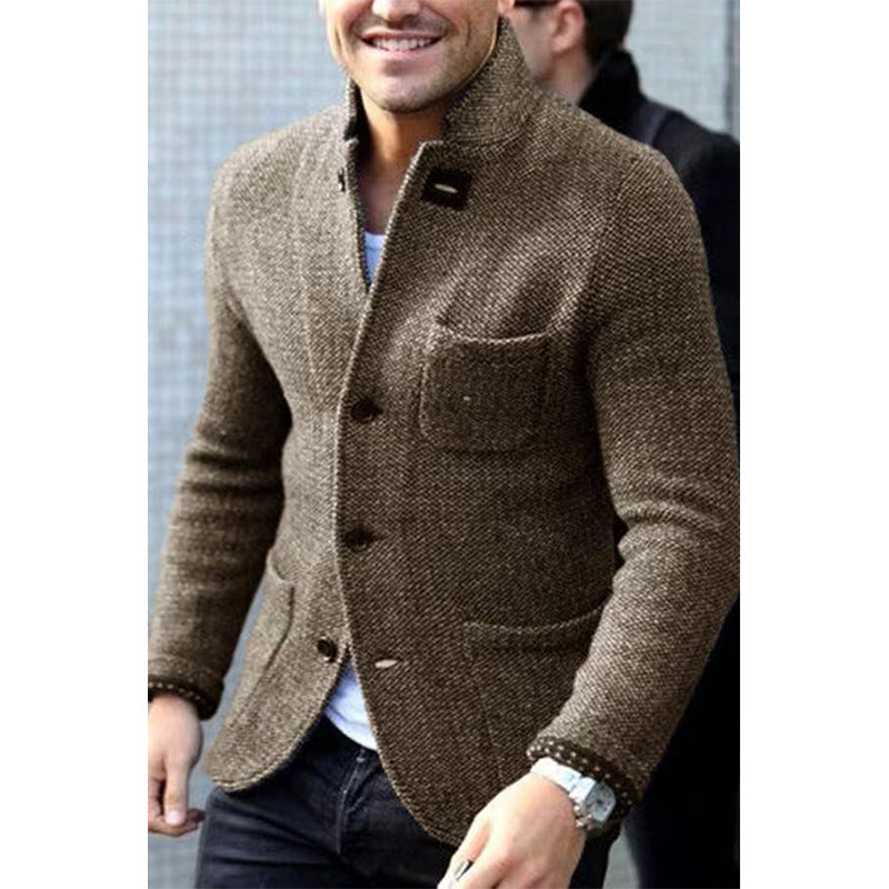 Edvorn | Herren Strickblazer Stehkragen - Image 2