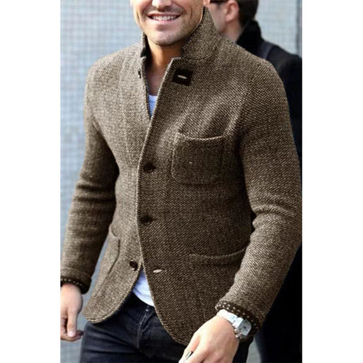 Edvorn | Herren Strickblazer Stehkragen - Image 2