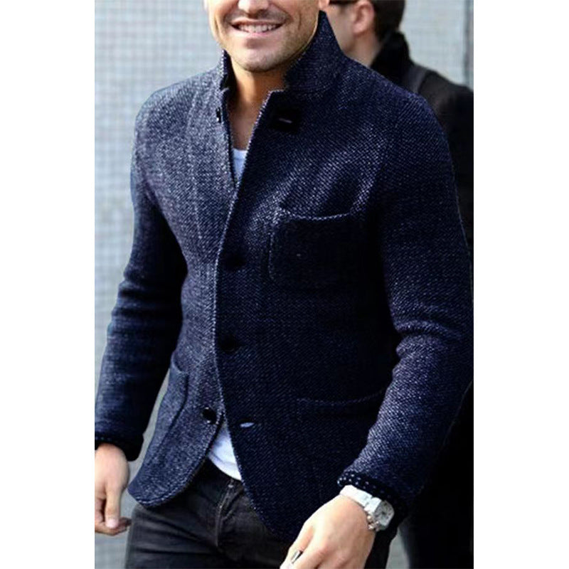 Edvorn | Herren Strickblazer Stehkragen - Image 3
