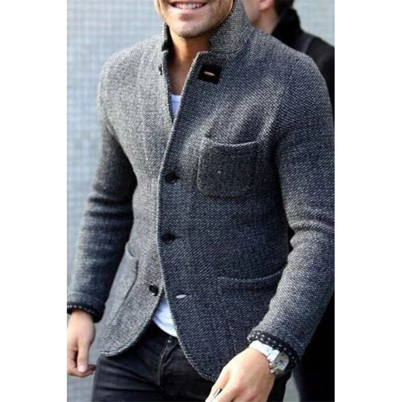 Edvorn | Herren Strickblazer Stehkragen - Image 4