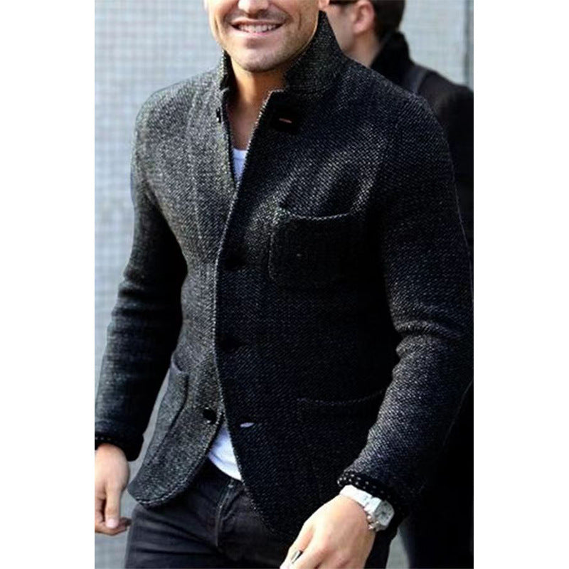Edvorn | Herren Strickblazer Stehkragen - Image 6