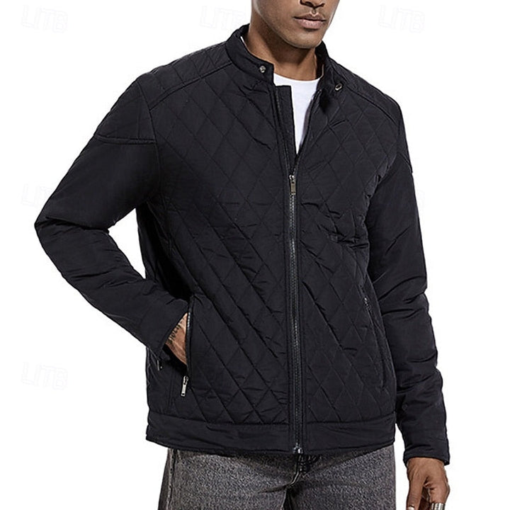 Eikvar | Herren Steppjacke Winterjacke Stehkragen - Black - Image 4