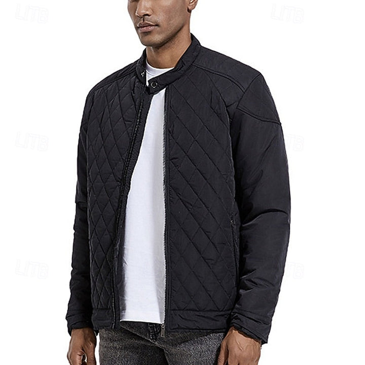 Eikvar | Herren Steppjacke Winterjacke Stehkragen - Black - Image 5