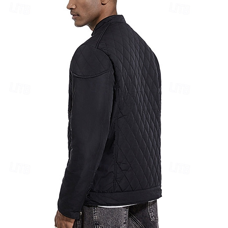 Eikvar | Herren Steppjacke Winterjacke Stehkragen - Black - Image 7