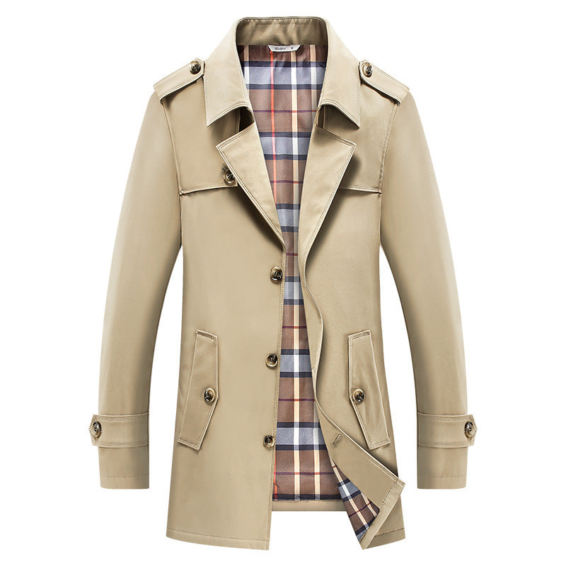 Eldmar | Herren Trenchcoat Wintermantel mit Innenfutter - Khaki - Image 1