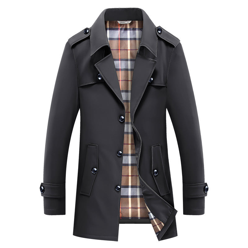 Eldmar | Herren Trenchcoat Wintermantel mit Innenfutter - Khaki - Image 4