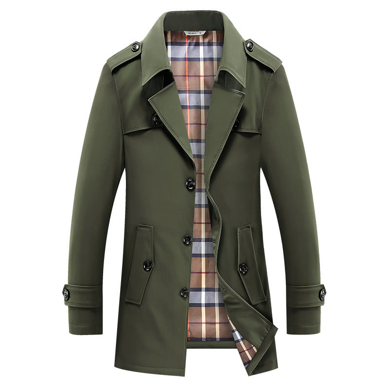 Eldmar | Herren Trenchcoat Wintermantel mit Innenfutter - Khaki - Image 5