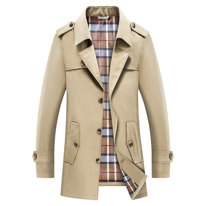Eldmar | Herren Trenchcoat Wintermantel mit Innenfutter - Khaki - Image 6