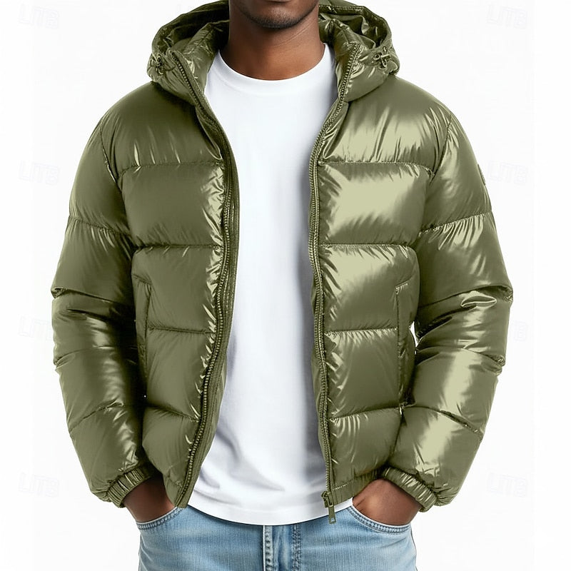 Eldvar | Herren Steppjacke mit Kapuze Winterjacke - Olive Green - Image 1