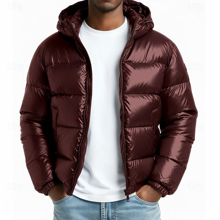 Eldvar | Herren Steppjacke mit Kapuze Winterjacke - Olive Green - Image 2