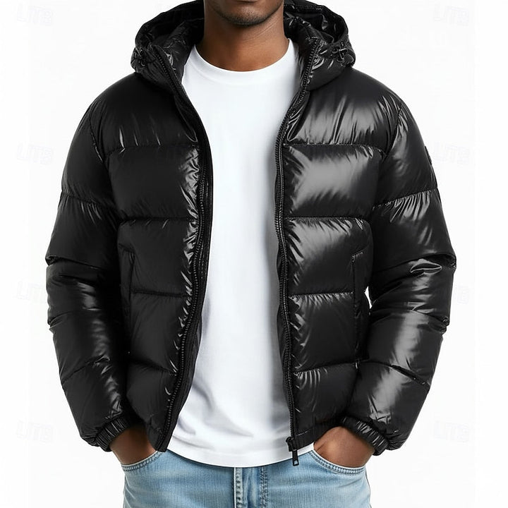 Eldvar | Herren Steppjacke mit Kapuze Winterjacke - Olive Green - Image 3