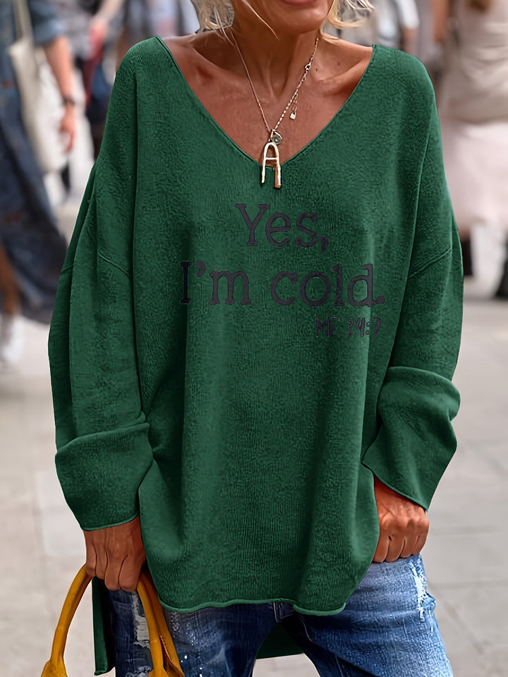 Elsvina | Damen Pullover mit Aufdruck Oversize - Image 1